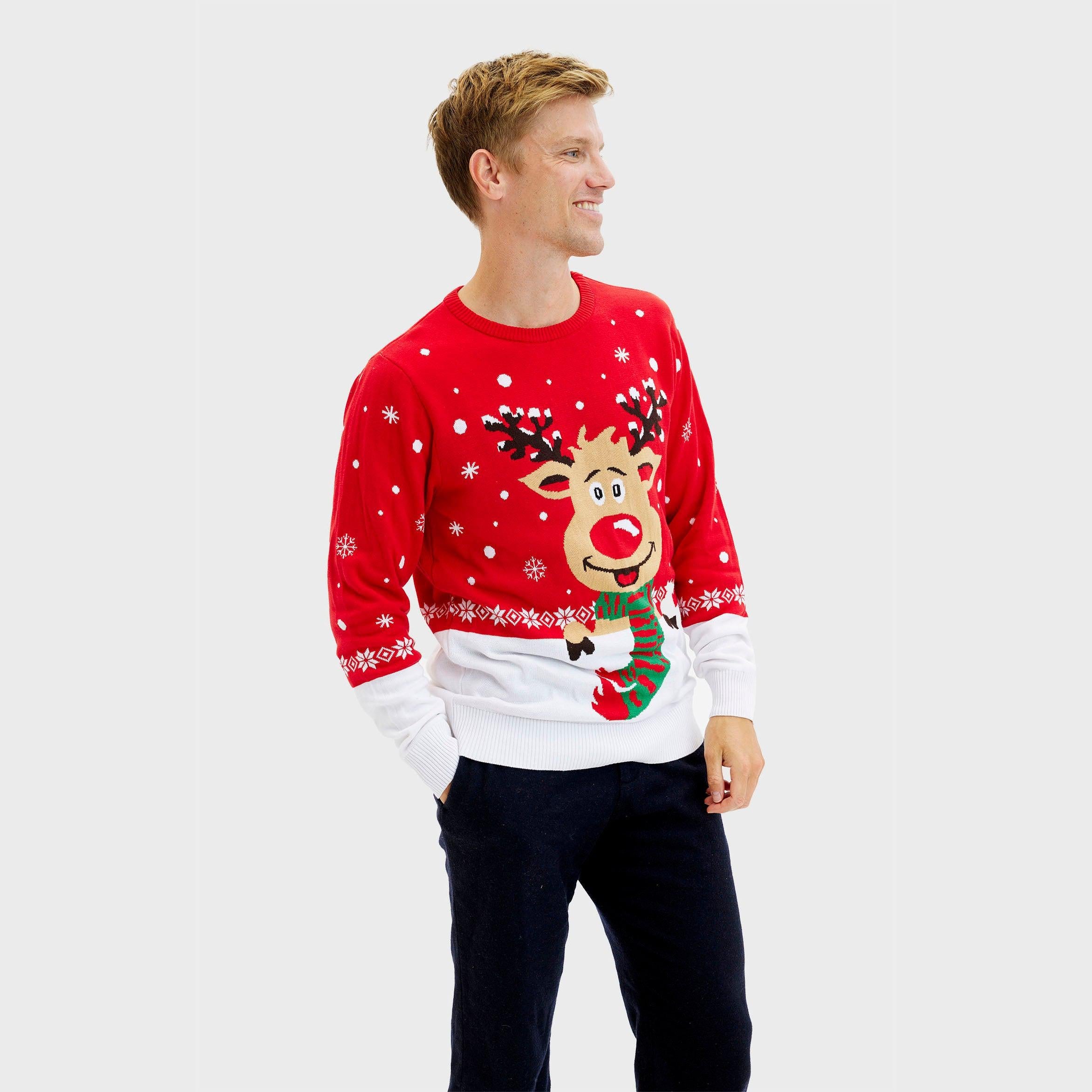 Rudolfs Weihnachtspulli Rot - Damen.